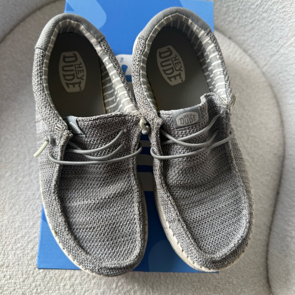 Hey Dude Boys Light Gray Slip-On Loafers